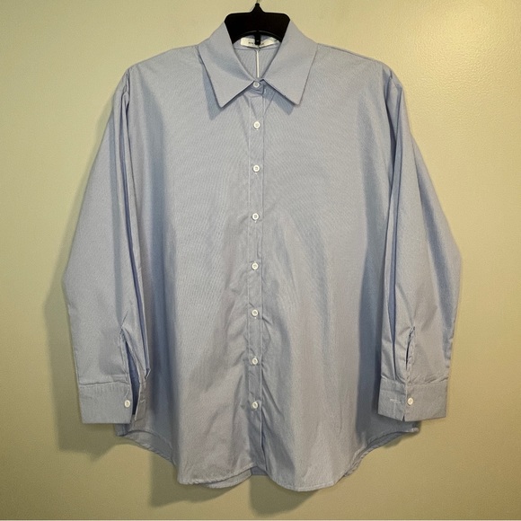Avantlook Blue Striped Button up LS Shirt L NWT - Picture 1 of 7